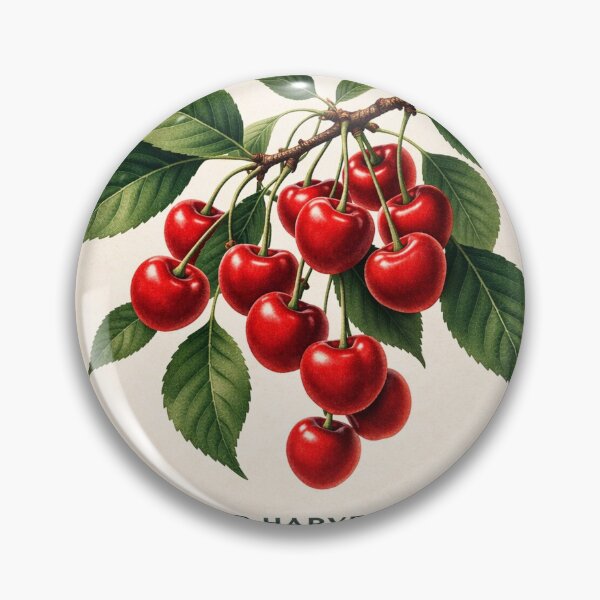 Item preview, Cherry Summer Harvest 1985 – Vintage Japanese Fruit Poster designed and sold by StillandStory.