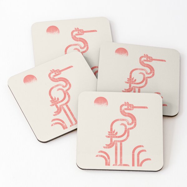 Item preview, Salt Marsh — Heron | Geometric Bird Art - coral designed and sold by POCOmuchoStudio.