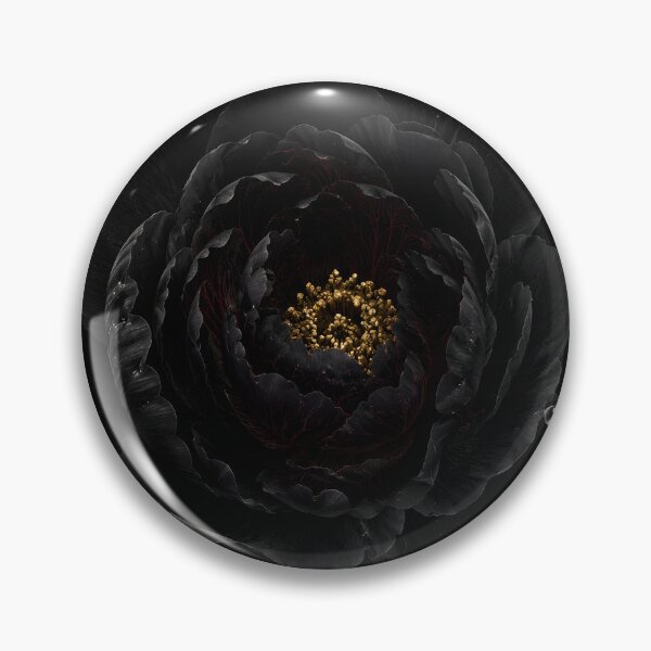 Item preview, Black Peony on Cracked Gold Japanese Washi designed and sold by MouradStudio.
