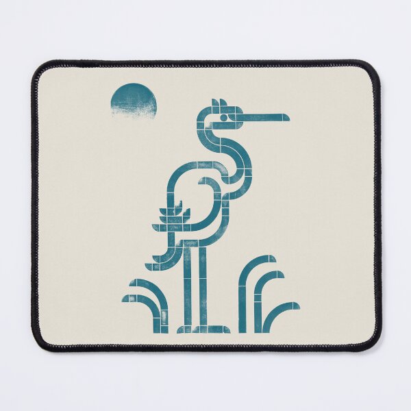 Item preview, Salt Marsh — Heron | Geometric Bird Art - petrol blue designed and sold by POCOmuchoStudio.