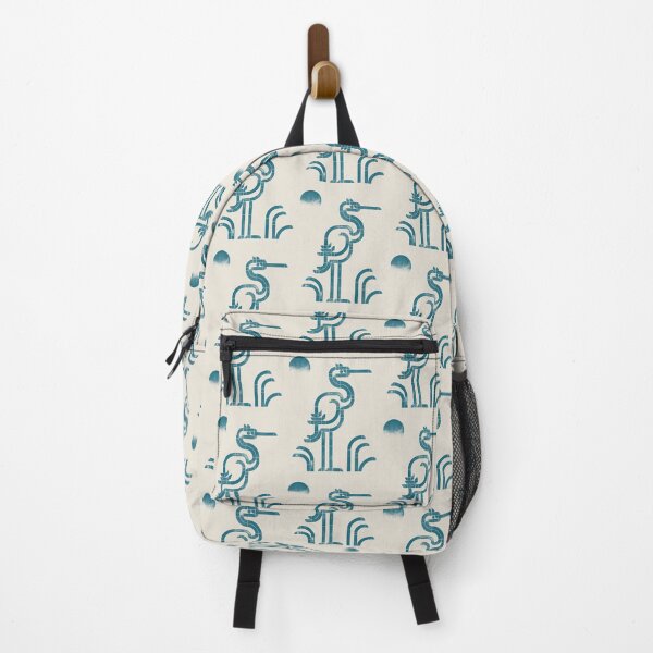 Item preview, Salt Marsh — Heron | Geometric Bird Art - petrol blue designed and sold by POCOmuchoStudio.