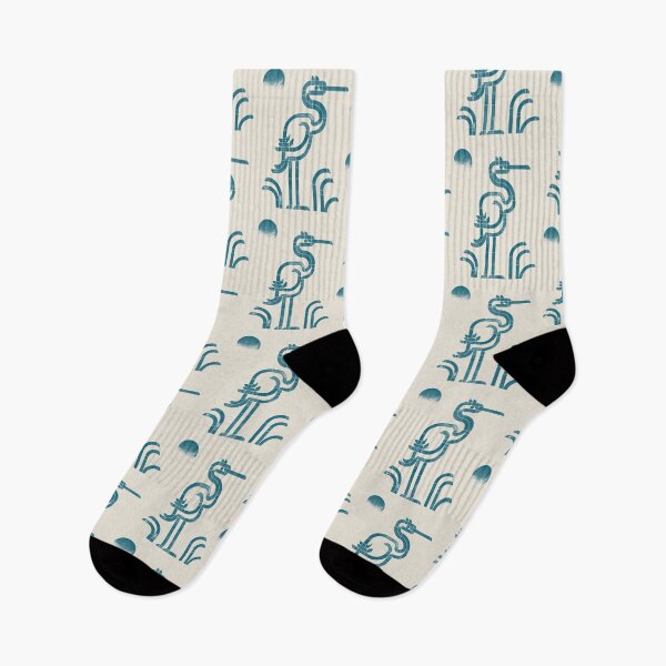 Item preview, Salt Marsh — Heron | Geometric Bird Art - petrol blue designed and sold by POCOmuchoStudio.