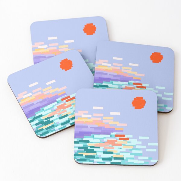 Item preview, Pixel Impressionist Sunset Ocean | Monet Inspired Digital Art designed and sold by PoeticRecipeST.