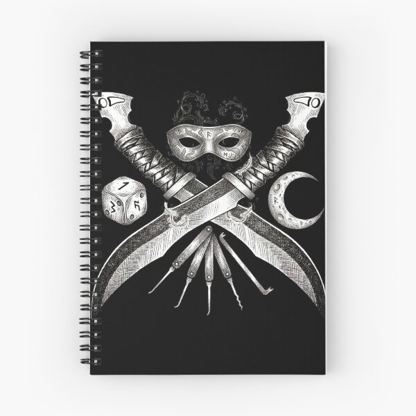 Item preview, Arcane Trickster Rogue Daggers - Dark Monochrome D&D Line Art designed and sold by Genkiess.