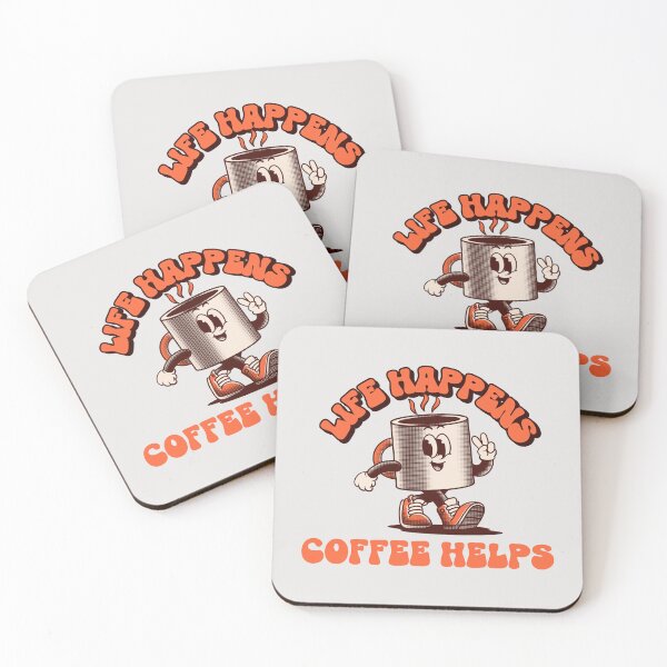 Item preview, Life Happens Coffee Helps - Retro Cartoon  designed and sold by chatzous.