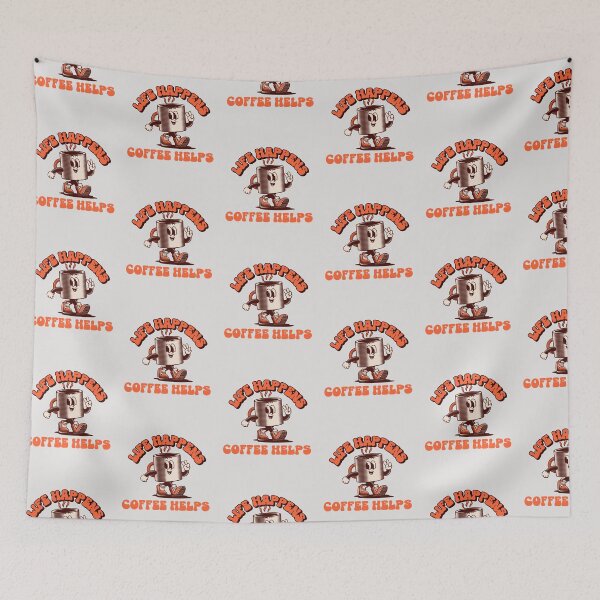 Item preview, Life Happens Coffee Helps - Retro Cartoon  designed and sold by chatzous.