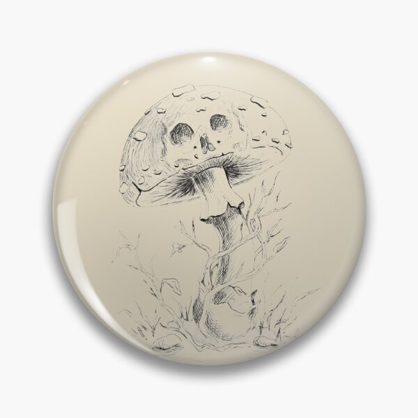 Item preview, Death Cap Skull Mushroom – Dark Botanical Ink Illustration designed and sold by simh.