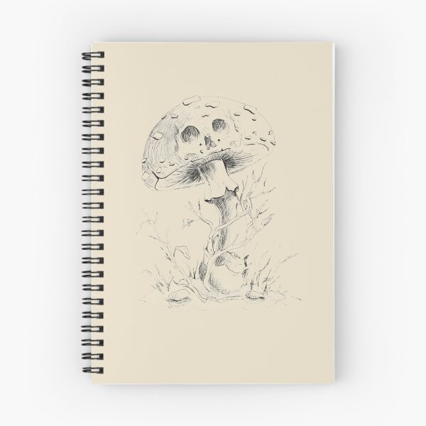Item preview, Death Cap Skull Mushroom – Dark Botanical Ink Illustration designed and sold by simh.