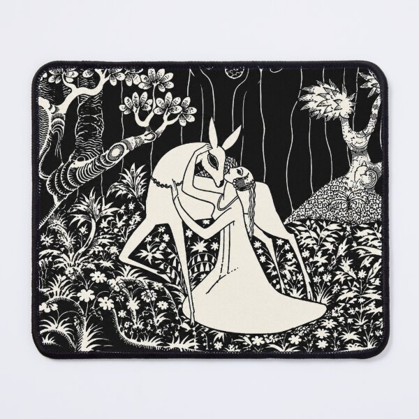 Item preview, Sister and the Little Fawn by Kay Nielsen - Fantasy Woodcut Forest Maiden Illustration for Dark Fairy Tale Lovers designed and sold by RickE.