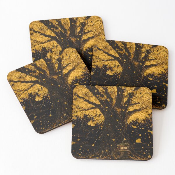 Item preview, Japanese Ginkgo Tree with Golden Autumn Leaves designed and sold by MouradStudio.