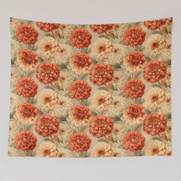 Item preview, Lush Zinnia Floral  - Botanical Garden Pattern - Anniversary Gifts designed and sold by RoyalStarsPatts.