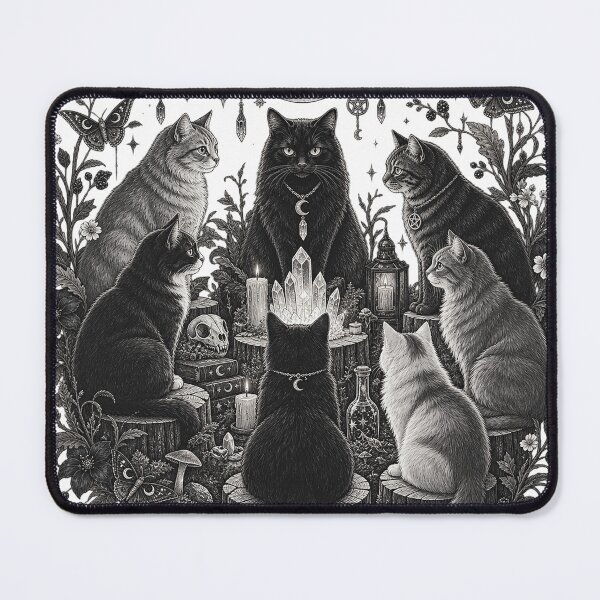 Item preview, Cat Coven Shirt Mystical Black Cat Witchy Moon Phase Tee designed and sold by LessIsLoud.