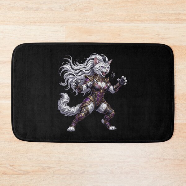 Item preview, Tiger Cat Warrior - Purple Armor Fantasy Fighter designed and sold by TOOBIC.