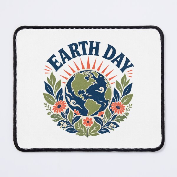 Item preview, Vintage Earth Day Botanical Floral Wreath - Retro Folk Art Sunburst Planet Tee designed and sold by BearLoveDesign.