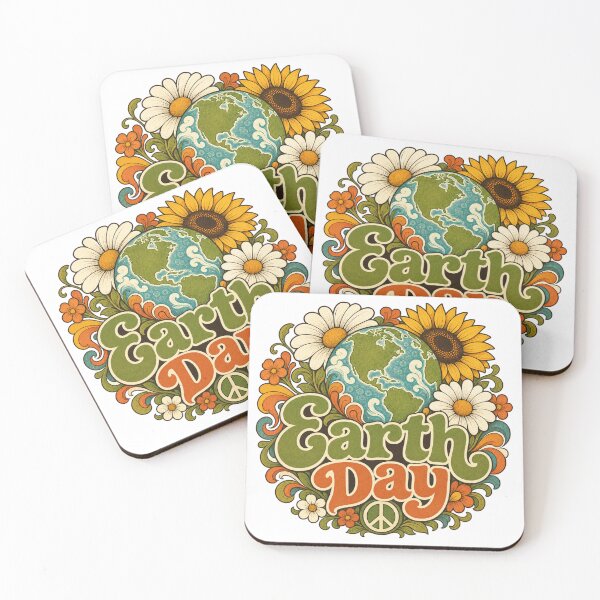 Item preview, Groovy 70s Retro Earth Day - Hippie Flower Power Daisies & Peace Sign Graphic designed and sold by BearLoveDesign.