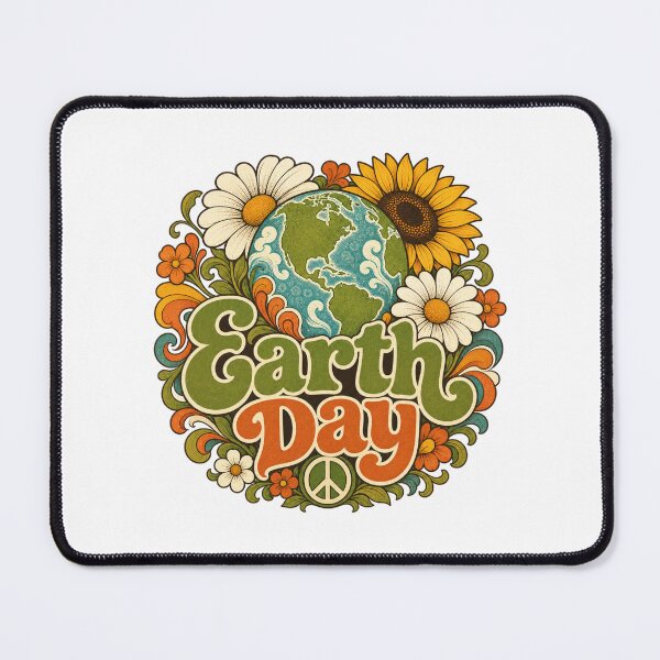 Item preview, Groovy 70s Retro Earth Day - Hippie Flower Power Daisies & Peace Sign Graphic designed and sold by BearLoveDesign.