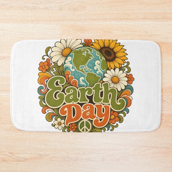 Item preview, Groovy 70s Retro Earth Day - Hippie Flower Power Daisies & Peace Sign Graphic designed and sold by BearLoveDesign.
