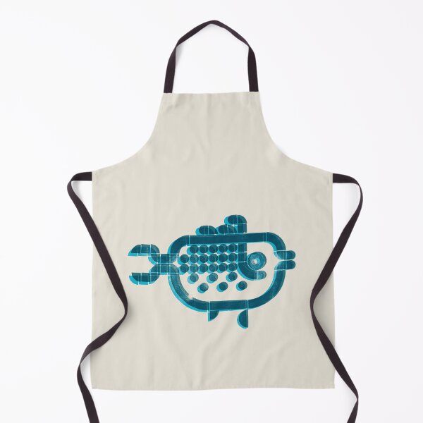 Item preview, Blue Current — Fish | Geometric Marine Art - turquoise and petrol blue designed and sold by POCOmuchoStudio.