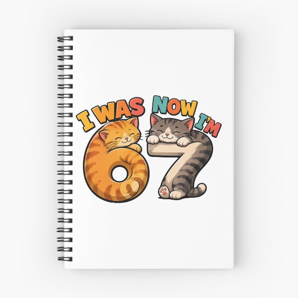 Item preview, I Was 6 Now I Am 7 birthday 6 7 six seven cat mom designed and sold by ArtDesignTp.