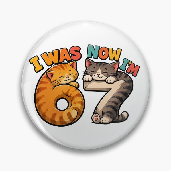 Item preview, I Was 6 Now I Am 7 birthday 6 7 six seven cat mom designed and sold by ArtDesignTp.
