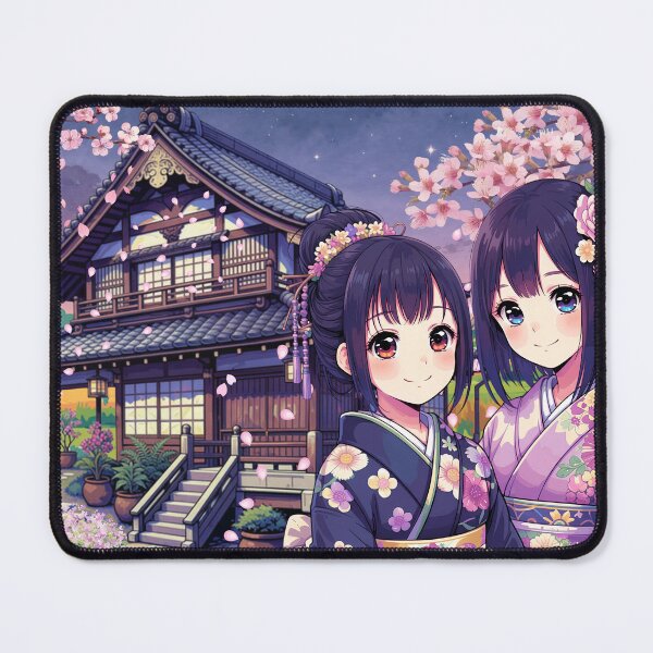 Item preview, Manga girls, Japanese-style house and twilight landscape designed and sold by DOMANGA.