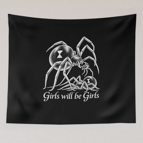 Item preview, Funny Girls Will Be Girls Black Spiders Art designed and sold by elderberry.