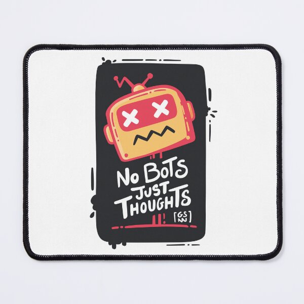 Item preview, No Bots Just Thoughts - Anti AI Illustration | Human Made | Not AI | No AI Art designed and sold by GoodStuffNoNonsense.