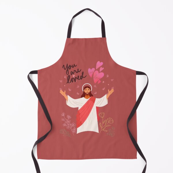 Item preview, "You are loved" Jesus - Illustration Hearts and Flowers Old Rose designed and sold by Dany and Dom.