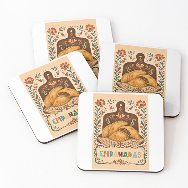Item preview, Wall Art - Postcard - Festive Empanadas Folk Art designed and sold by ForeverPrintsOK.