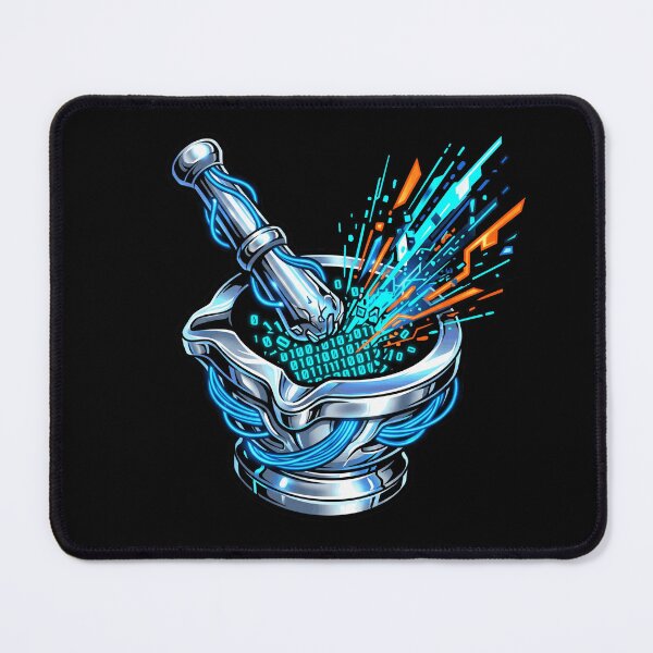 Item preview, Cyberpunk Mortar and Pestle Binary Code Pharmacy Tech Bio Informatics Aesthetic designed and sold by mood-draftsman.