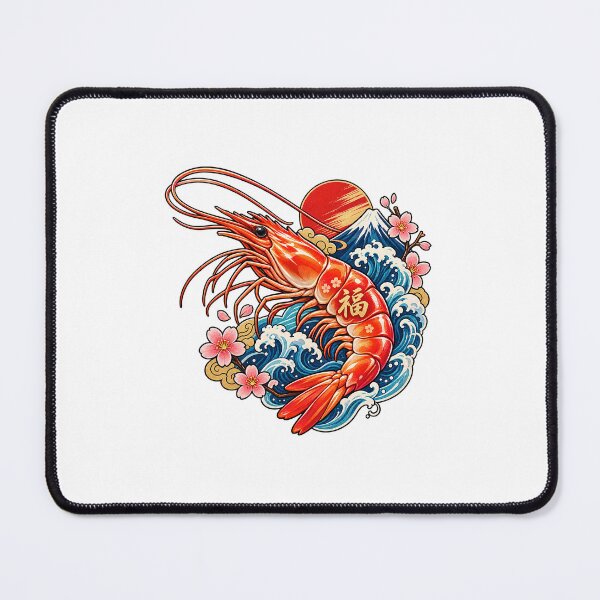 Item preview, Lucky Shrimp – Japanese Fortune Wave designed and sold by fuku-mono.