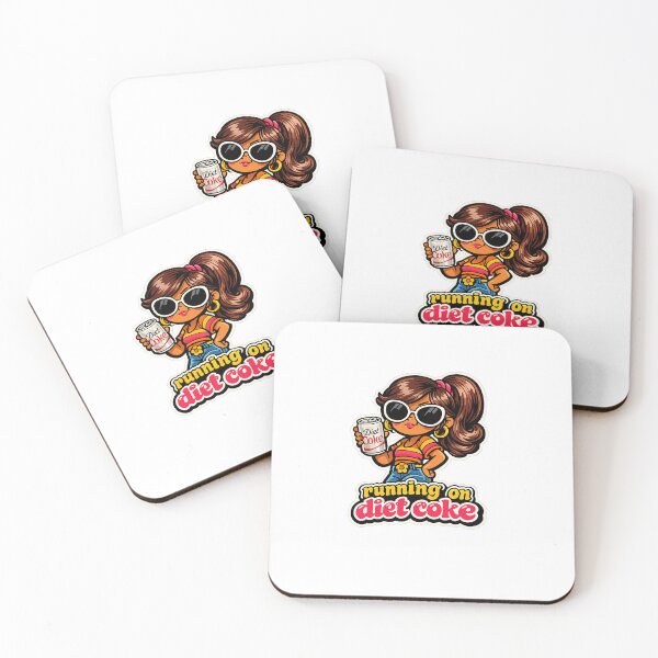 Item preview, Running on Diet Coke Medium Skin Girl Sticker designed and sold by RedRubyBubble.
