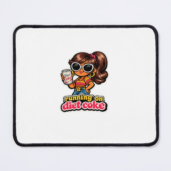 Item preview, Running on Diet Coke Medium Skin Girl Sticker designed and sold by RedRubyBubble.