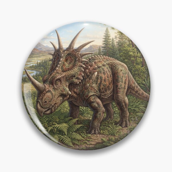 Item preview, Realistic Styracosaurus Paleoart, Cretaceous Dinosaur Illustration II designed and sold by Yaremchuk.
