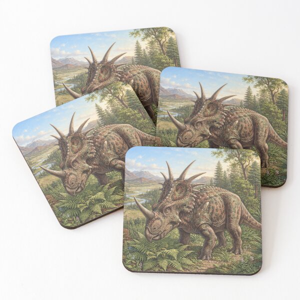 Item preview, Realistic Styracosaurus Paleoart, Cretaceous Dinosaur Illustration II designed and sold by Yaremchuk.