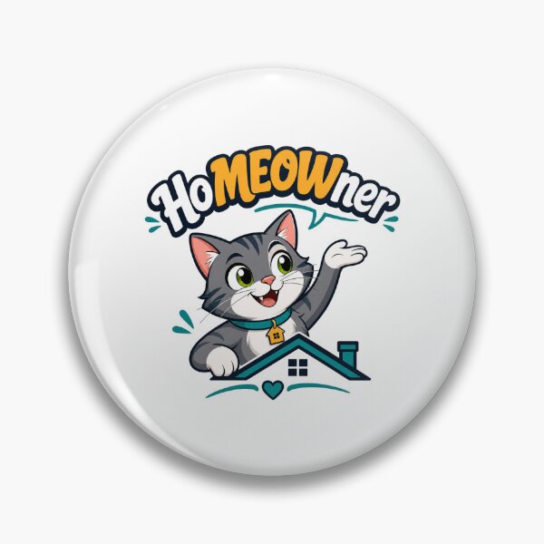 Item preview, Home MEOWner Welcoming Cat on Roof - Cute Housewarming & New Homeowner Gift designed and sold by BearLoveDesign.