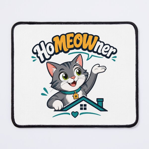 Item preview, Home MEOWner Welcoming Cat on Roof - Cute Housewarming & New Homeowner Gift designed and sold by BearLoveDesign.