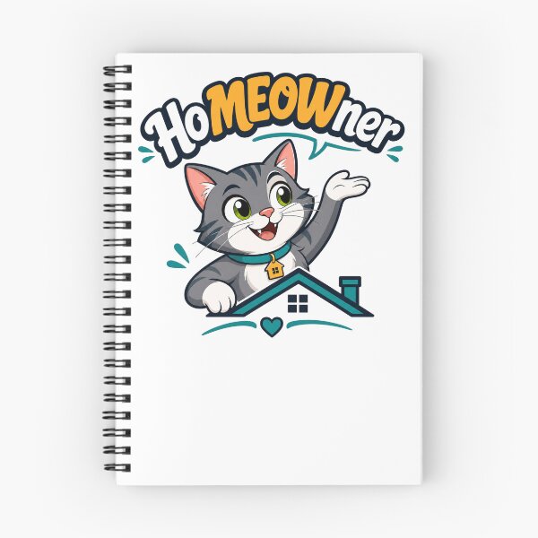 Item preview, Home MEOWner Welcoming Cat on Roof - Cute Housewarming & New Homeowner Gift designed and sold by BearLoveDesign.