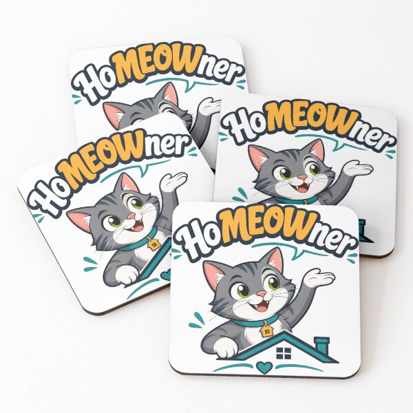 Item preview, Home MEOWner Welcoming Cat on Roof - Cute Housewarming & New Homeowner Gift designed and sold by BearLoveDesign.