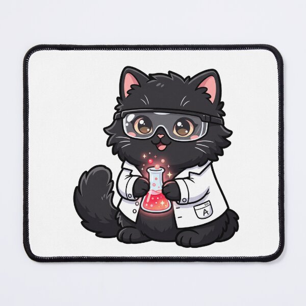 Item preview, Cute Kawaii Black Cat Scientist Chemistry Lab Flask Goggles Aesthetic designed and sold by mood-draftsman.