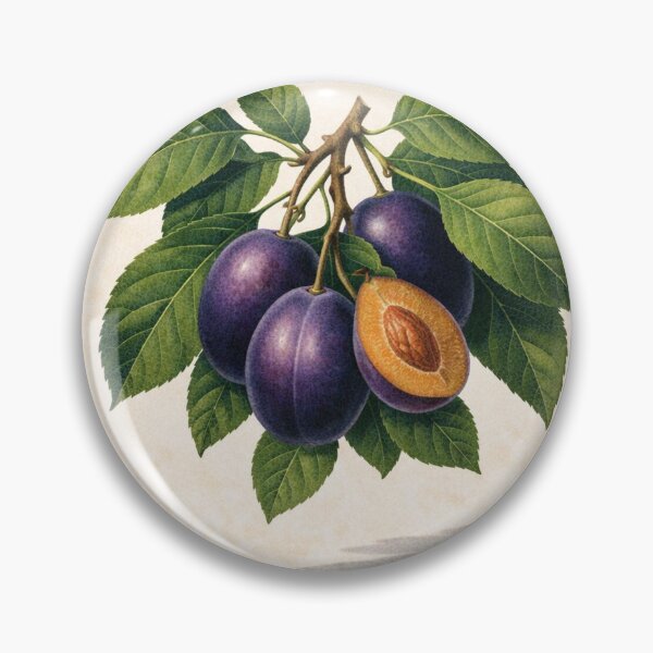 Item preview, Plum Summer Harvest 1984 – Vintage Japanese Fruit Poster designed and sold by StillandStory.