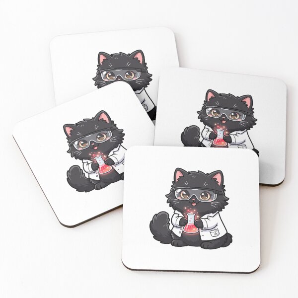 Item preview, Cute Kawaii Black Cat Scientist Chemistry Lab Flask Goggles Aesthetic designed and sold by mood-draftsman.