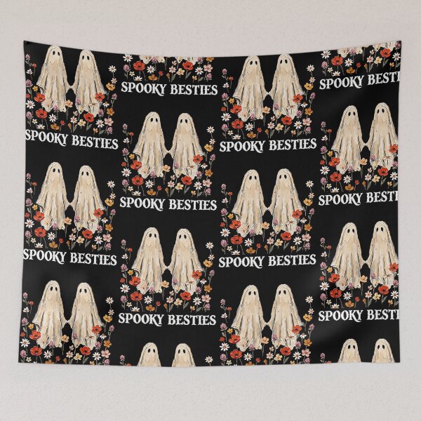 Item preview, Spooky Besties Ghosts with Flowers designed and sold by PixlCrypt.
