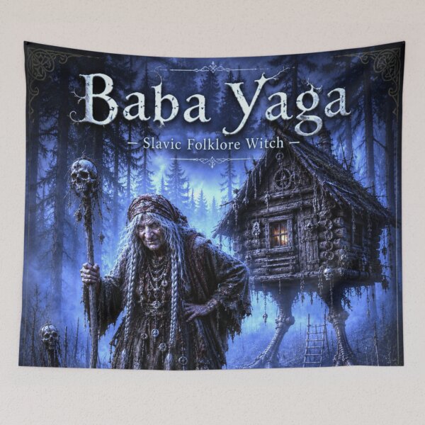 Item preview, Baba Yaga Line Art 3 – Slavic Folklore Witch designed and sold by Elektra9.