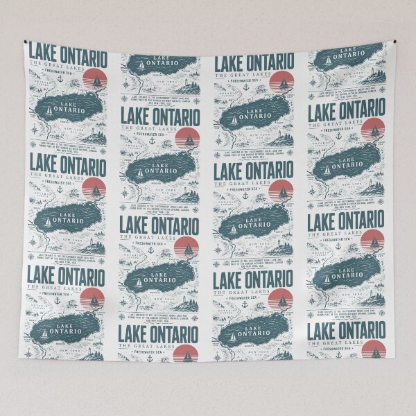 Item preview, Lake Ontario Great Lakes Map Art designed and sold by camronrufuh.