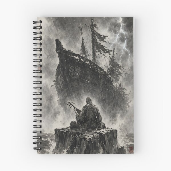 Item preview, Blind Biwa Hoshi with Ghost Ship at Sea designed and sold by MouradStudio.