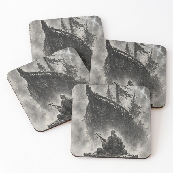 Item preview, Blind Biwa Hoshi with Ghost Ship at Sea designed and sold by MouradStudio.