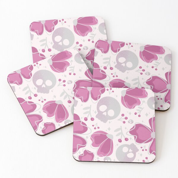 Item preview, Pink Skulls and Stars in Wildflower Meadow on pale pink designed and sold by studioaudrea.