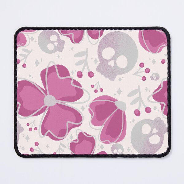 Item preview, Calaveras rosas y estrellas en un prado de flores silvestres sobre fondo rosa pálido. designed and sold by studioaudrea.