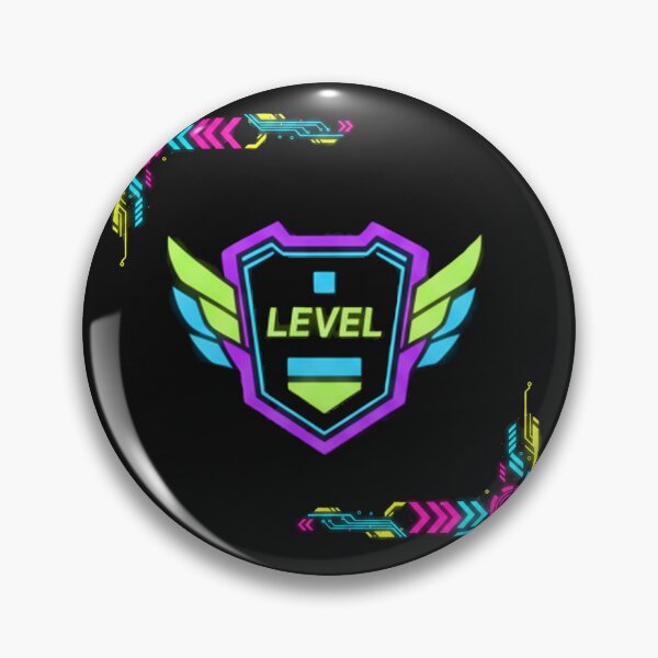 Item preview, Level Up – Neon Gamer Badge designed and sold by Revyra Design .